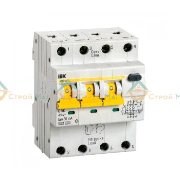 Выключатель автоматический дифференциального тока IEK MAD22-6-050-C-30