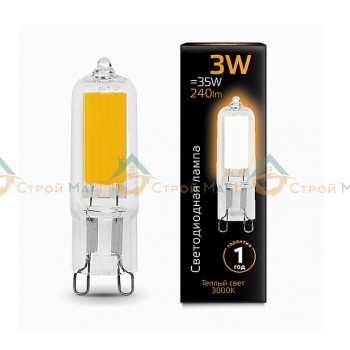 Лампа Gauss Elementary G9 AC220-240V 3W 240lm 4100K пластик LED