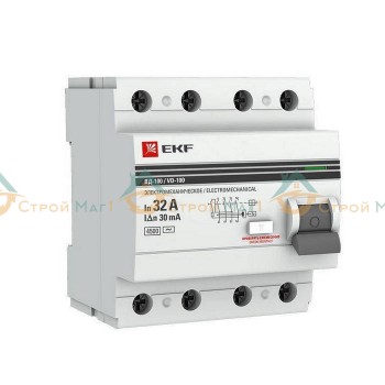 Выключатель дифференциального тока (УЗО) 4п 32А 30мА PROxima EKF 