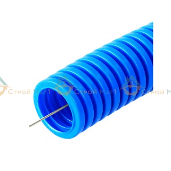 Труба гофрированная ПП лёгкая синяя с/з d20 мм
