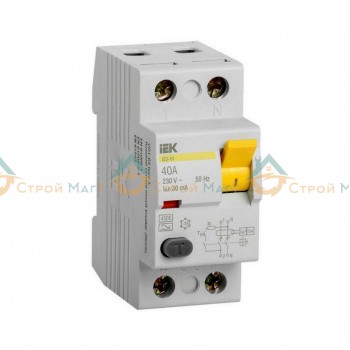 Выключатель дифференциального тока (УЗО) 2п 40А 30мА IEK 