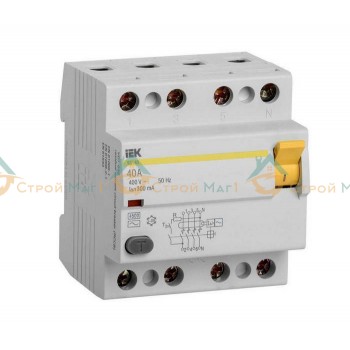 Выключатель дифференциального тока (УЗО) 4п 40А 300мА IEK 