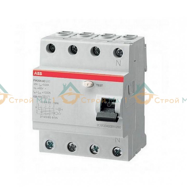 Выключатель дифференциального тока 4 модуля ABB FH204 AC-25/0,3 