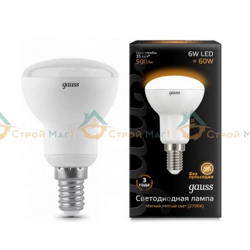 Лампа Gauss Elementary R50 6W 450lm 3000K LED