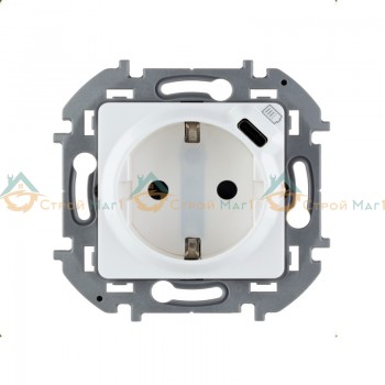 Розетка электрическая со шторками с зарядным устройством USB-C (белый) Legrand Inspiria