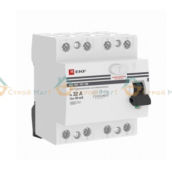 Выключатель дифференциального тока (УЗО) 4п 32А 100мА PROxima EKF 