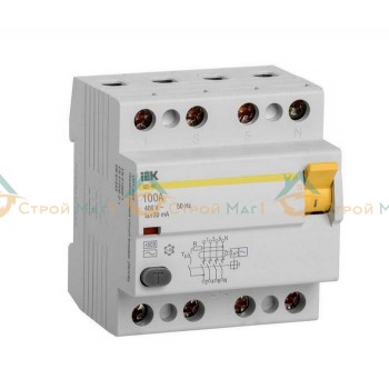 Выключатель дифференциального тока (УЗО) 4п 100А 30мА IEK 