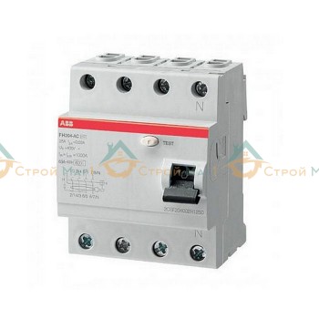 Выключатель дифференциального тока 4 модуля ABB FH204 AC-63/0,1