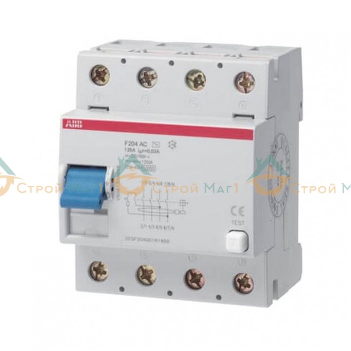 Выключатель дифференциального тока 4 модуля ABB F204 AC-125/0,3 
