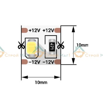 Светодиодная LED лента SMD-2835 белый холодный тип свечения ( 5m )