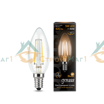 Лампа Gauss LED Filament Candle E14 5W 2700К
