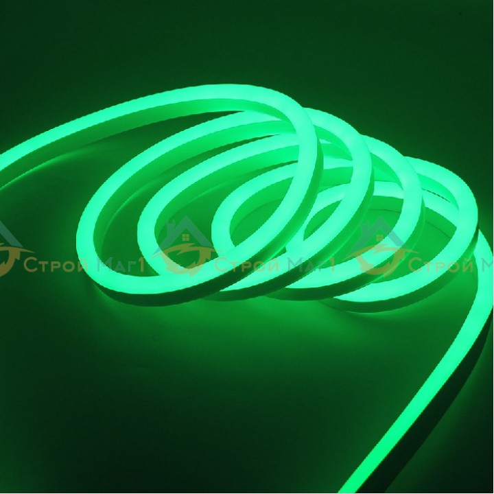 Неоновая лента светодиодная SMD 220В 2835,  Зеленый SWG ( 50m )
