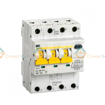 Выключатель автоматический дифференциального тока IEK MAD22-6-050-C-100