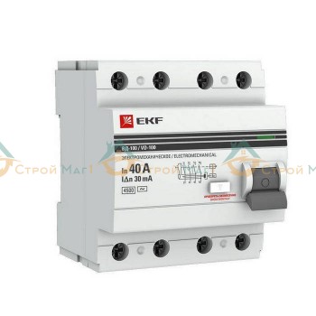 Выключатель дифференциального тока (УЗО) 4п 40А 30мА PROxima EKF 