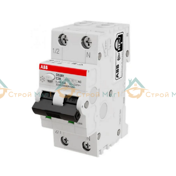  Автоматический выключатель дифференциального тока ABB DS201 C20 AC30 