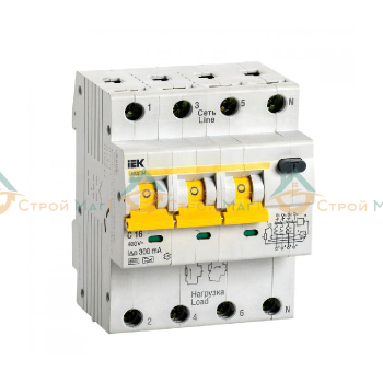 Выключатель автоматический дифференциального тока IEK MAD22-6-016-C-300