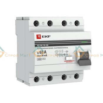 Выключатель дифференциального тока (УЗО) 4п 63А 30мА PROxima EKF 