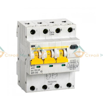 Выключатель автоматический дифференциального тока IEK MAD22-6-063-C-100