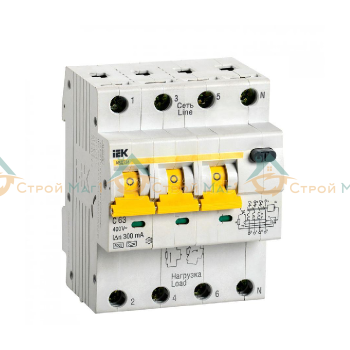 Выключатель автоматический дифференциального тока IEK MAD22-6-063-C-300