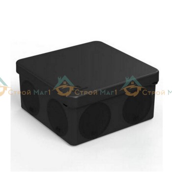 Коробка распределительная  для прямого монтажа безгалогенная (HF) черная 100х100х50