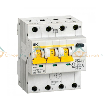Выключатель автоматический дифференциального тока IEK MAD22-6-025-C-100