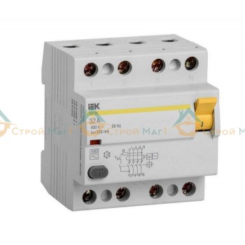 Выключатель дифференциального тока (УЗО) 4п 32А 300мА IEK 
