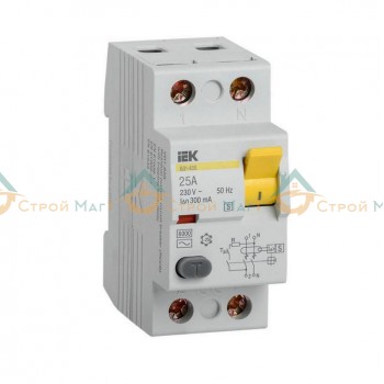 Выключатель дифференциального тока (УЗО) 2п 25А 300мА IEK 