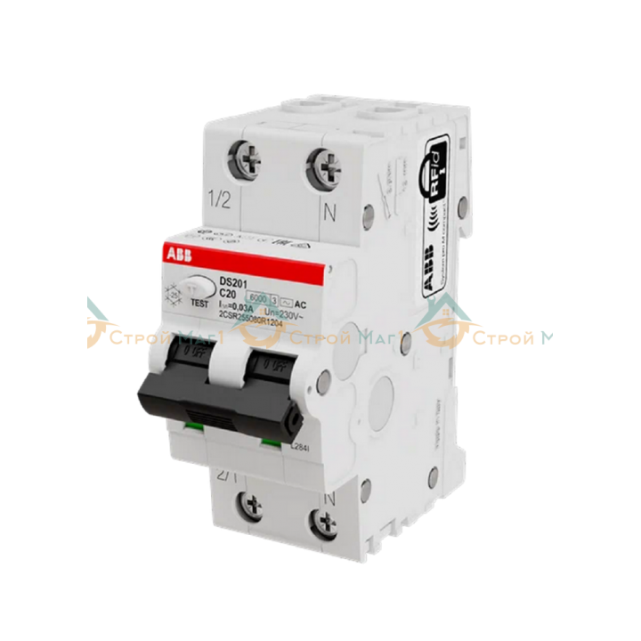  Автоматический выключатель дифференциального тока ABB DS201 C20 AС30