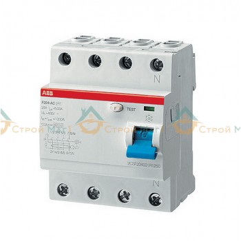 Выключатель дифференциального тока 4 модуля ABB F204 AS-40/0.1 